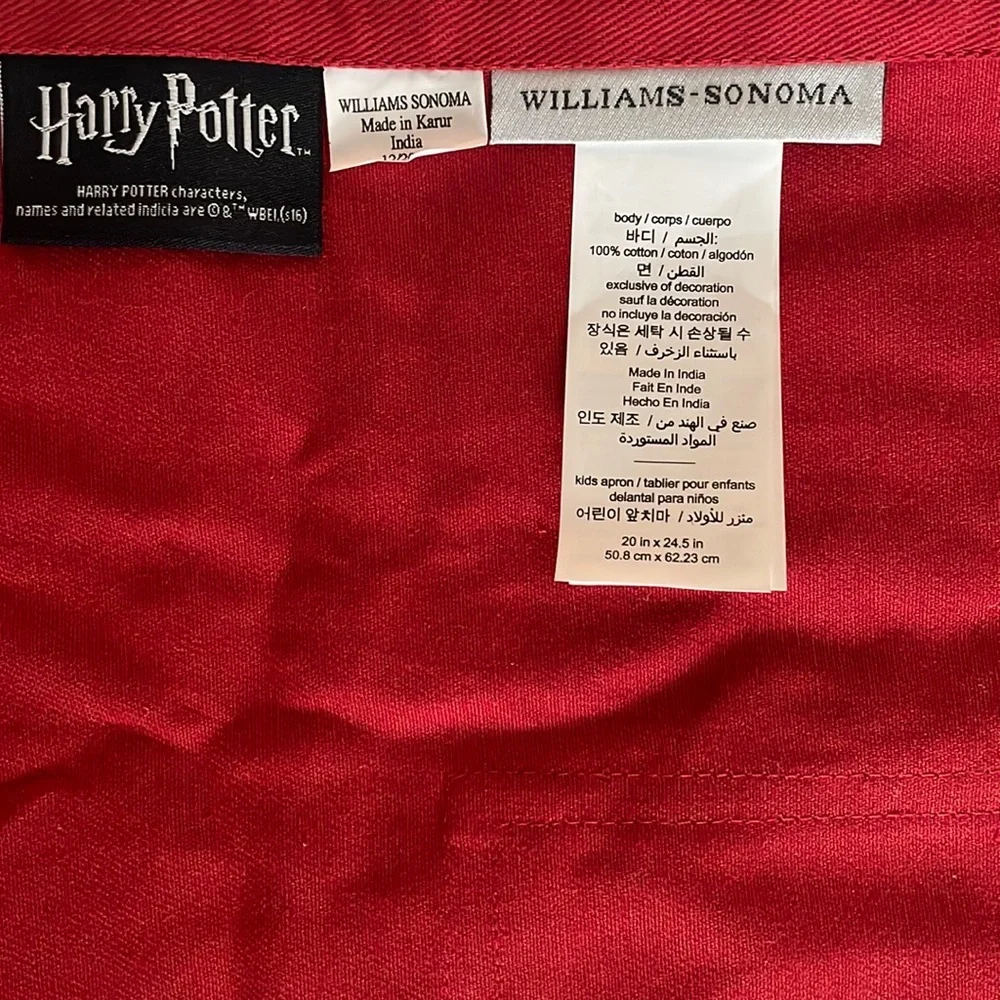 Harry Potter Apron by Williams Sonoma Size 20”x 24.5” - Picture 4 of 4